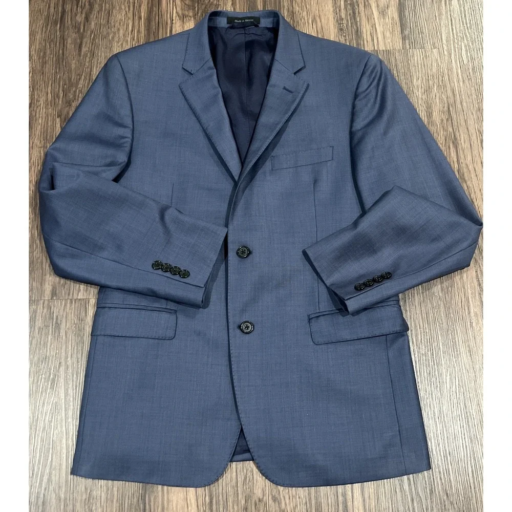 Lauren Ralph Lauren Black Label Slim Fit Mens Blue Jacket Blazer Size 42R Wool